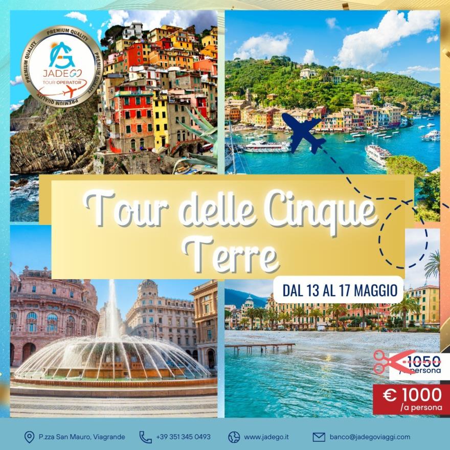 Dal 13 Al 16 Maggio - Tour Delle Cinque Terre